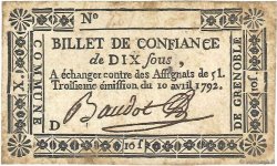 10 Sous FRANCE regionalism and miscellaneous Grenoble 1792 Kc.38.025 VF