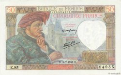 50 Francs JACQUES CŒUR FRANCIA  1941 F.19.12 q.FDC