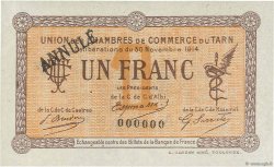 1 Franc Annulé FRANCE Regionalismus und verschiedenen Albi - Castres - Mazamet 1914 JP.005.06 VZ