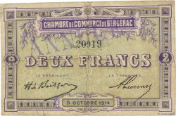 2 Francs Annulé FRANCE Regionalismus und verschiedenen Bergerac 1914 JP.024.07
