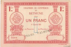 1 Franc Spécimen FRANCE Regionalismus und verschiedenen Béthune 1915 JP.026.07