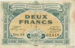 2 Francs FRANCE regionalism and miscellaneous Bordeaux 1917 JP.030.23