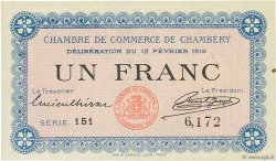 1 Franc FRANCE régionalisme et divers Chambéry 1916 JP.044.05 SPL à NEUF