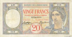 20 Francs YIBUTI  1936 P.07A BC+