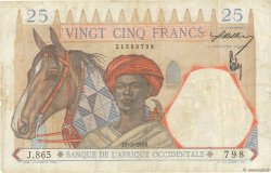 25 Francs FRENCH WEST AFRICA  1938 P.22 BC