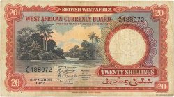 20 Shillings AFRICA DI L OVEST BRITANNICA  1953 P.10a