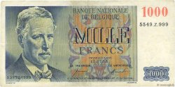 1000 Francs BELGIO  1955 P.131 q.BB