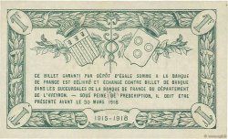 1 Franc Annulé FRANCE regionalism and miscellaneous Rodez et Millau 1915 JP.108.07 AU