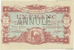 1 Franc Annulé FRANCE régionalisme et divers Rodez et Millau 1921 JP.108.19 TTB à SUP