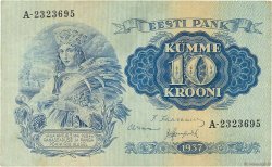 10 Krooni ESTONIE  1937 P.67a TTB+