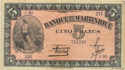 5 Francs MARTINIQUE  1942 P.16b MBC