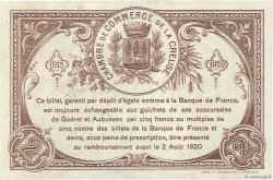 2 Francs Spécimen FRANCE regionalismo e varie Guéret 1915 JP.064.06 q.AU