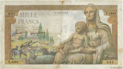 1000 Francs DÉESSE DÉMÉTER FRANCE  1943 F.40.22 F