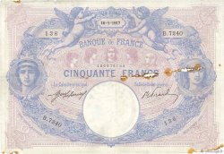 50 Francs BLEU ET ROSE FRANCE  1917 F.14.30 B
