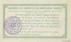 50 Centimes FRANCE regionalismo y varios Montluçon, Gannat 1916 JP.084.21 FDC