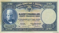 20 Franka Ari ALBANIA  1926 P.03a