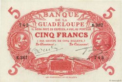 5 Francs Cabasson rouge GUADELOUPE  1945 P.07e pr.NEUF