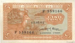 5 Francs RWANDA BURUNDI  1961 P.01 SUP