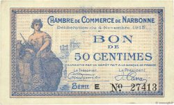 50 Centimes FRANCE régionalisme et divers Narbonne 1915 JP.089.03 SUP