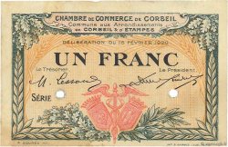 1 Franc Spécimen FRANCE régionalisme et divers Corbeil 1920 JP.050.04