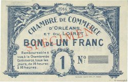 1 Franc Spécimen FRANCE régionalisme et divers Orléans 1918 JP.095.02