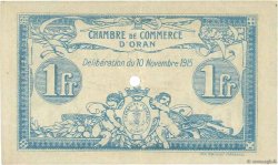 1 Franc Spécimen FRANCE regionalism and miscellaneous Oran 1915 JP.141.12 XF