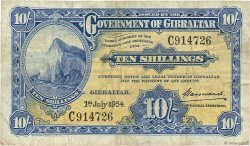 10 Shillings GIBILTERRA  1954 P.14c MB