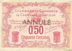 50 Centimes Annulé FRANCE régionalisme et divers Caen et Honfleur 1918 JP.034.13