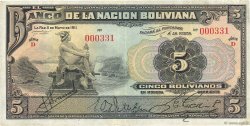 5 Bolivianos BOLIVIE  1911 P.106a TTB