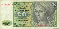 20 Deutsche Mark ALLEMAGNE FÉDÉRALE  1970 P.32a pr.TTB