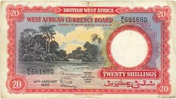 20 Shillings AFRIQUE OCCIDENTALE BRITANNIQUE  1955 P.10a TB