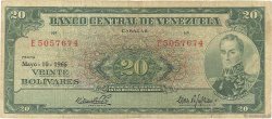 20 Bolivares VENEZUELA  1966 P.043e TB