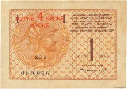 4 Kronen sur 1 Dinar YUGOSLAVIA  1919 P.015 MBC