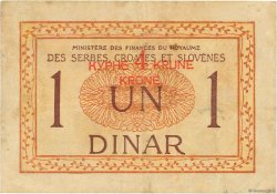 4 Kronen sur 1 Dinar YUGOSLAVIA  1919 P.015 VF