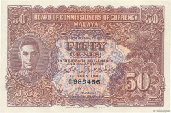 50 Cents MALAYA  1941 P.10b SPL