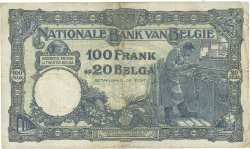 100 Francs - 20 Belgas BELGIQUE  1931 P.102 TB