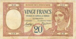20 Francs DJIBOUTI  1936 P.07a pr.TTB