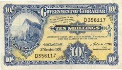 10 Shillings GIBRALTAR  1958 P.17 TB