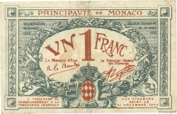 1 Franc MONACO  1920 P.05 BC+