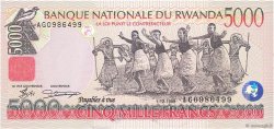 5000 Francs RUANDA  1998 P.28a FDC