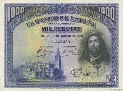 1000 Pesetas SPAIN  1928 P.078a