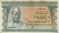 1000 Francs GUINEA  1960 P.15a F+