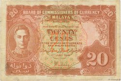 20 Cents MALAYA  1941 P.09a TB