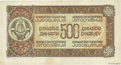 500 Dinara YOUGOSLAVIE  1944 P.054b TTB+