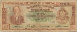 10 Lempiras HONDURAS  1961 P.052b TB