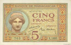5 Francs MADAGASCAR  1937 P.035 SUP