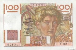 100 Francs JEUNE PAYSAN FRANCE  1950 F.28.28 SUP à SPL