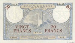 20 Francs MOROCCO  1942 P.18b XF
