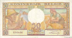 50 Francs BELGIQUE  1956 P.133b TTB