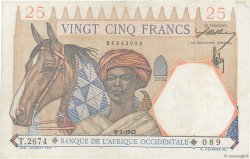 25 Francs AFRIQUE OCCIDENTALE FRANÇAISE (1895-1958)  1942 P.27 TTB